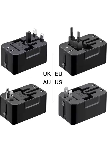 Priz Fiş Çevirici Dönüştürücü Uyumlu Seyahat Adaptörü Pd 20W 1x USB 1x Type-C Port indirimleri