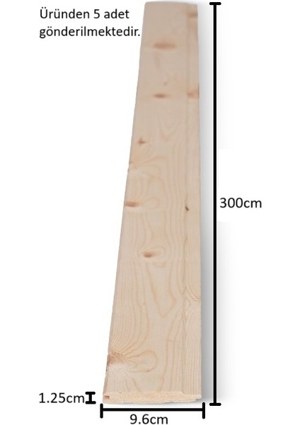 Ahşap Lambri 1,25 cm x 9,6 cm BC Kalite