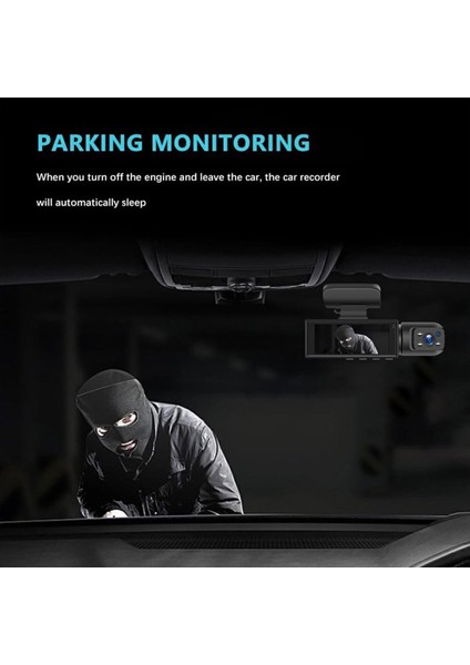 Araba Video Kaydedici Uyumlu Üç Lensli Arabanın Önü Arabanın Içi Hd Gece Görüşü Geniş Açı indirimleri
