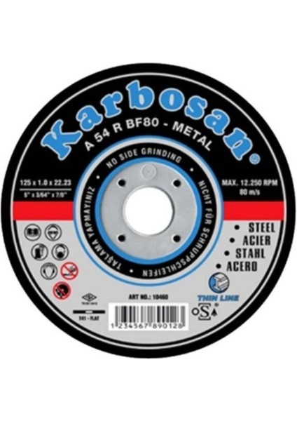 Metal (Nk) Taşlama Diski 180X8.0X22.23 (10 Adet)