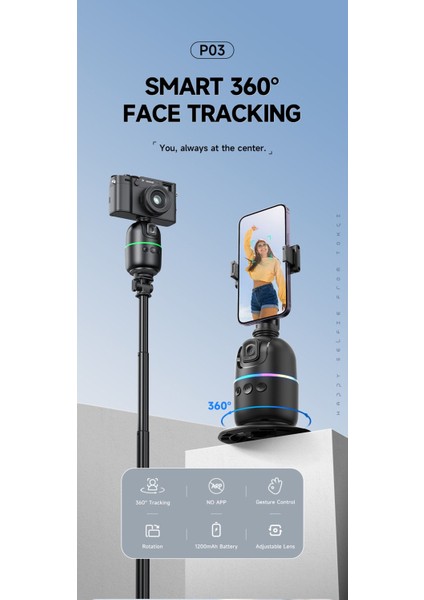 Yüz Takip Telefon Sabitleyici Profesyonel Gimbal 360° Tutucu Video Canlı Yayın Akıllı Tripod fiyatları