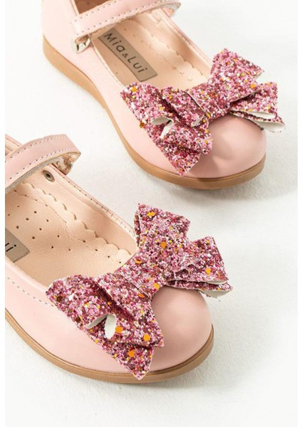 Adel Simli Çift Fiyonklu Babet Şık ve Rahat Özel Gün Kız Çocuk Ayakkabı modelleri