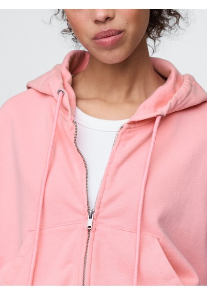 Kadın Pembe Heavyweight Fransız Havlu Kumaş Sweatshirt fiyatları