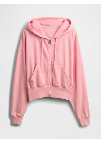 Kadın Pembe Heavyweight Fransız Havlu Kumaş Sweatshirt fırsatları