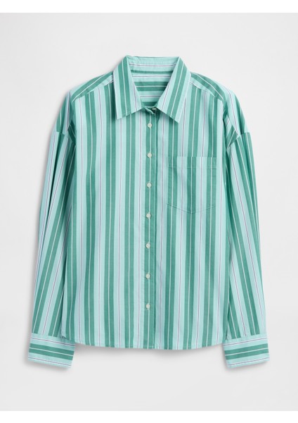 Kadın Yeşil Poplin Big Gömlek fiyatları