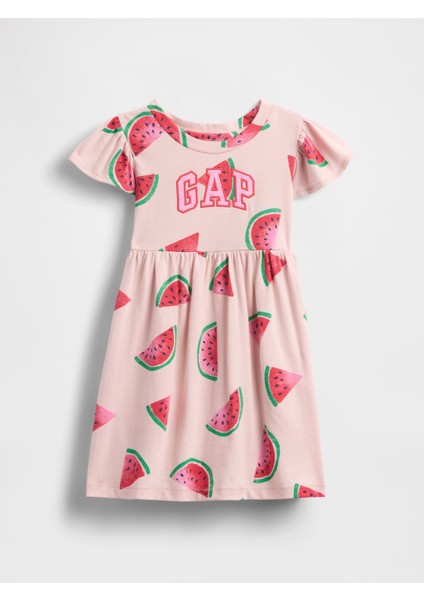 Kız Bebek Pembe Gap Logo Elbise