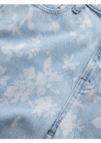 Kadın Açık Mavi Mid Rise Ultrasoft Baggy Jean Pantolon