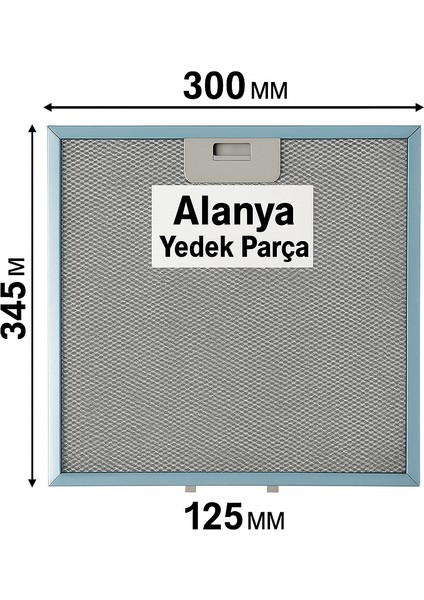 345X300 mm Arçelik 9197061918 - Leısure Uyumlu Davlumbaz Aspiratör Yağ Filtresi, R6 fiyatları