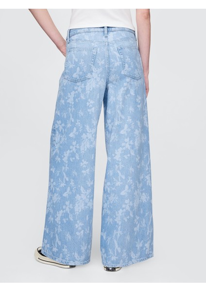 Kadın Açık Mavi Mid Rise Ultrasoft Baggy Jean Pantolon indirimleri