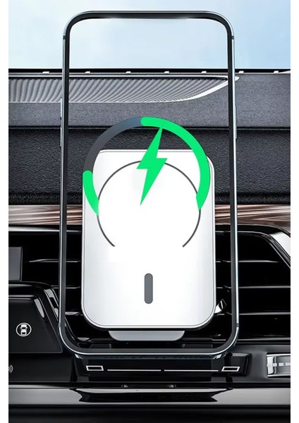 Kablosuz Şarj Araç Içi Havalandırma Telefon Tutucu 15W Wireless Hızlı Şarj Cihazı Magsafe Uyumlu fırsatları