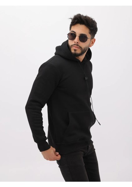Kırmızı Şardonlu Içi Polarlı Casual Erkek Kapüşonlu Sweatshirt modelleri