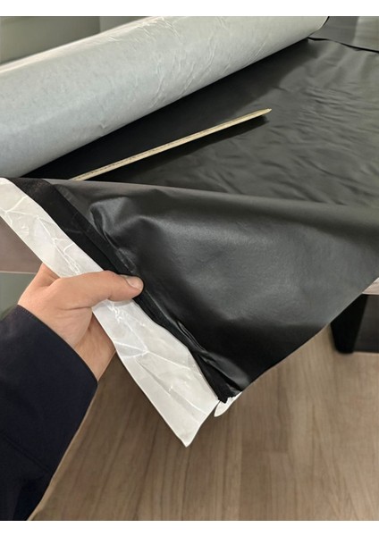 Siyah Yapışkanlı Deri Kaplama 100X150 cm – Kendinden Yapışkanlı,