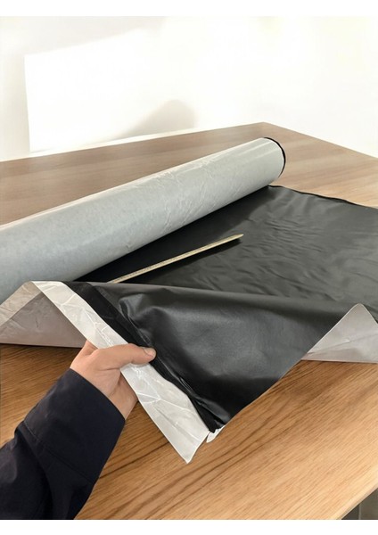 Siyah Yapışkanlı Deri Kaplama 100X150 cm – Kendinden Yapışkanlı,