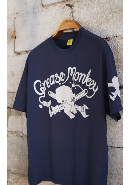 Grease Monkey Motorcycle Unisex Lacivert Oversize Tişört fiyatları