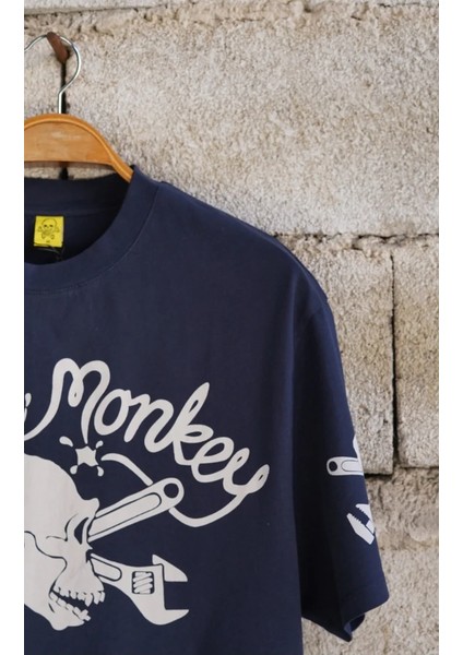 Grease Monkey Motorcycle Unisex Lacivert Oversize Tişört fırsatları