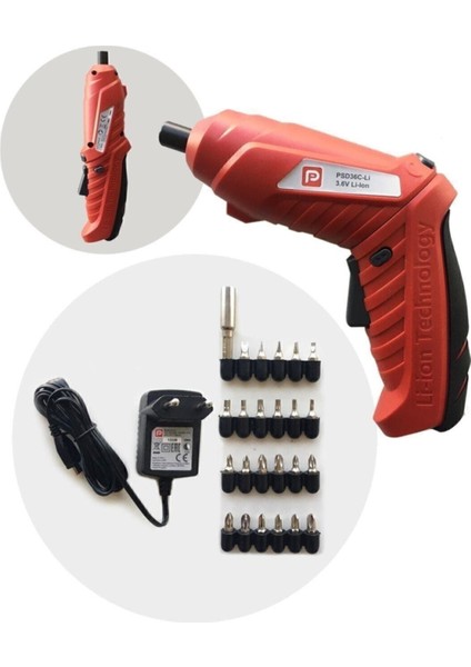 Akülü Vidalama 3.6V Li-Ion + 24 Parça Aksesuar