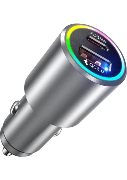 Rgb 53W Pd Hızlı Şarj Araç Içi Çakmaklık Şarj Aleti 1x Type-C 35W Pd 1x Usb3.0 18W fiyatları