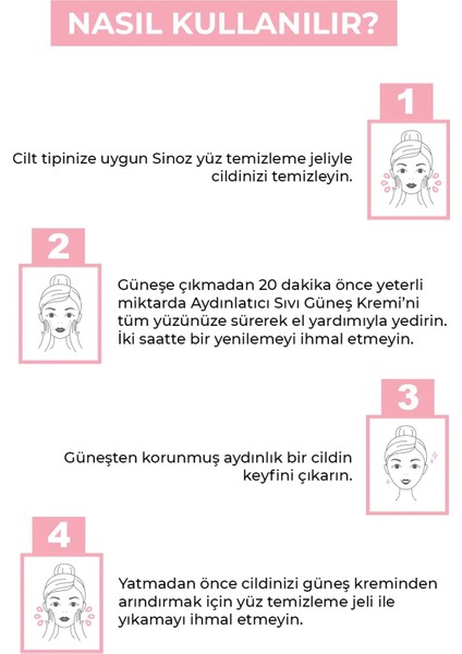 SPF50+ Pink Touch Aydınlatıc Sıvı Yüz Güneş Kremi Yeni Nesil Filtreler Hibrit Formül 50ML - Pa++++