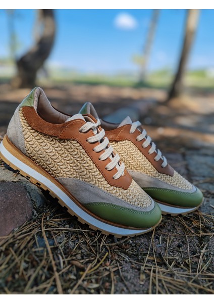 9036-TABA Hasır Detaylı Sneaker