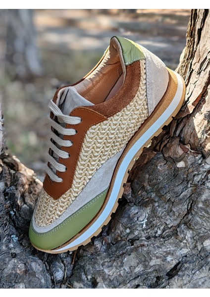9036-TABA Hasır Detaylı Sneaker