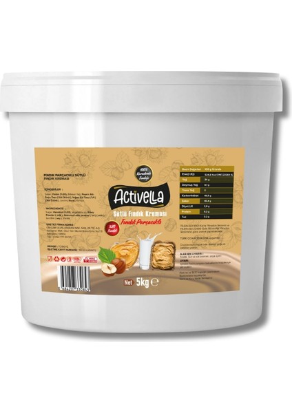 Sütlü Fındık Kreması Parçacıklı 5kg %30 Fındıklı