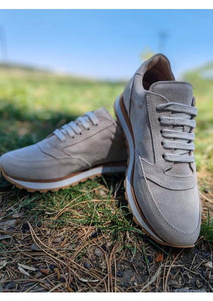 8036-BEJ Süet Deri Kadın Sneaker