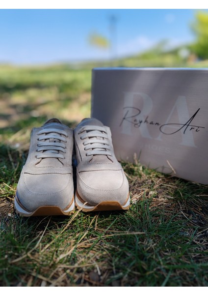 8036-BEJ Süet Deri Kadın Sneaker