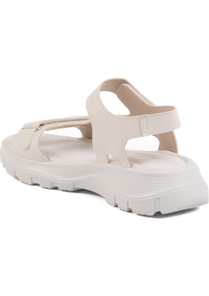 Beyaz Cırtlı Hafif Kadın Sandalet T-006 Z fırsatları