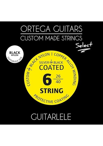 Ortega Gtlsbk Black Nylon Select Guitarlele Teli (026/.040) fiyatları