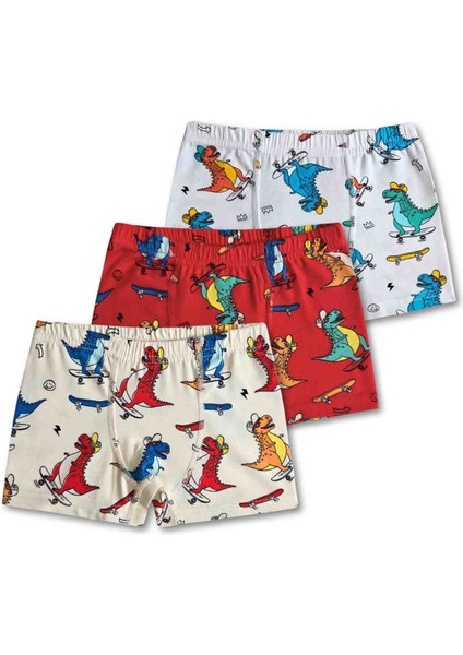 %95 Pamuklu Erkek Çocuk Boxer Külot Iç Çamaşır 6lı Set