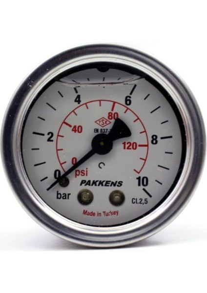 0-10 Bar 63 mm Arkadan Bağlantılı Gliserinli Manometre G 1/4 Inç