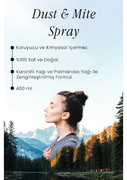 Toz Akar Spreyi 400 ml Doğal Uçucu Yağ Içerikli Sprey