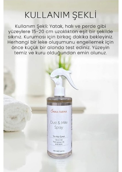 Toz Akar Spreyi 400 ml Doğal Uçucu Yağ Içerikli Sprey