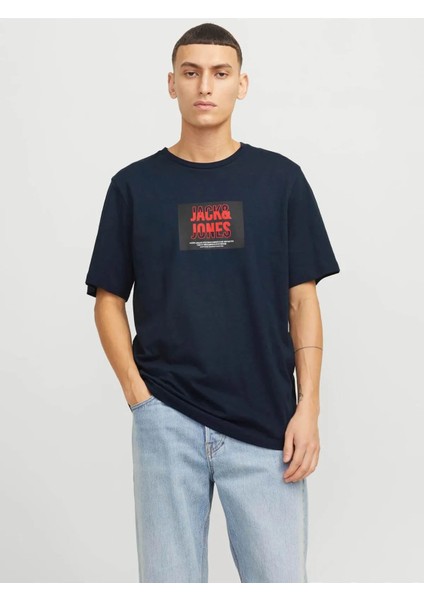 Erkek Lacivert Jjhudson Tee Ss Crew Neck Ln T-shirt 12268477
