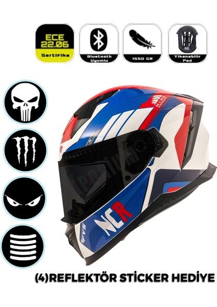 Emporium Ncr Stream Full Face Siyah Vizörlü Kapalı Kask (Ece-06)