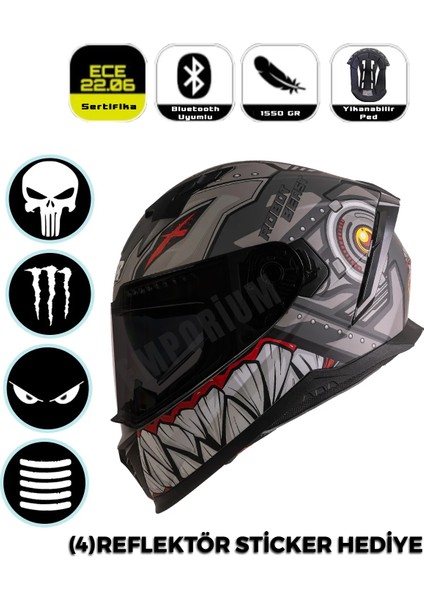 Emporium Ncr Stream Full Face Siyah Vizörlü Kapalı Kask (Ece-06)