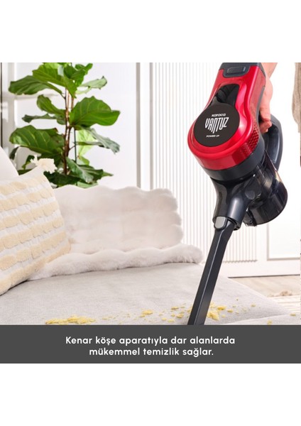 Vantuz Power Up Dikey Süpürge Imperial Red