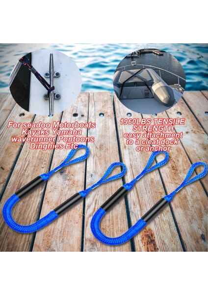 Kayık, Bot, Jet Ski, Ponton, Kanal Için 2.5ft Esnek Bağlama Halatı Çifti - Evrensel Uyum (Yurt Dışından) fiyatları