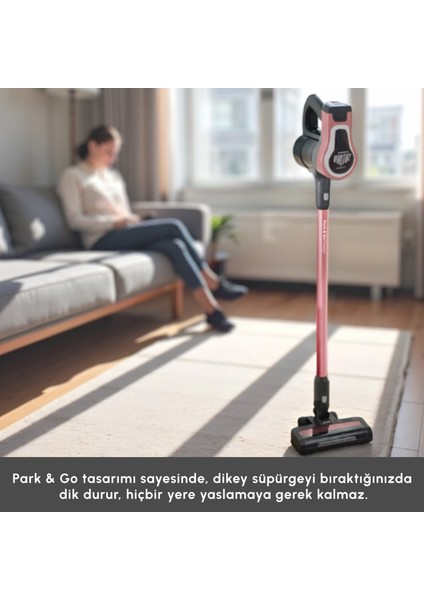 Vantuz Power Up 25 W Dikey Süpürge Rosegold
