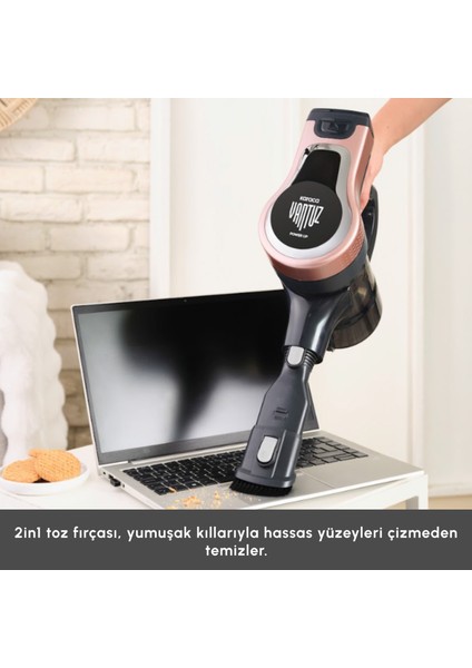 Vantuz Power Up 25 W Dikey Süpürge Rosegold