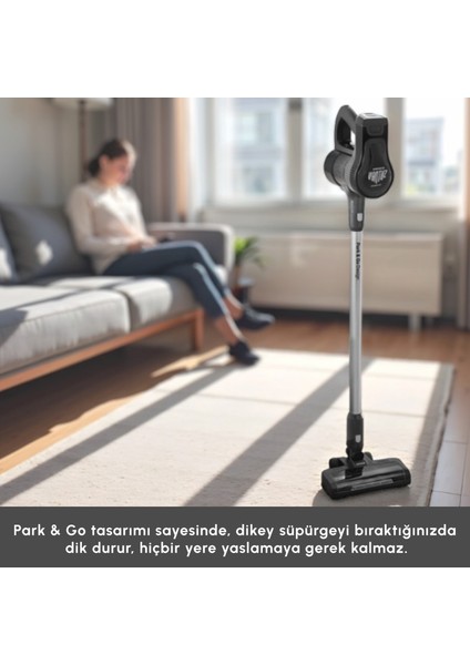 Vantuz Power Up 15 W Dikey Süpürge Black