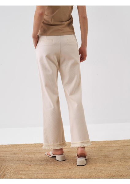 Kadın Naturel Regular Fit Pamuklu Pantolon