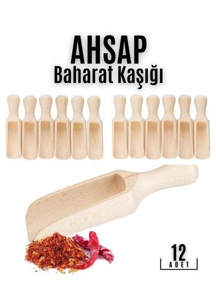 Ahşap Baharat Kaşığı Barnhard Design 12 Li Paket