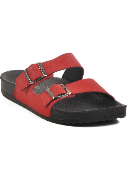 Kırmızı Çift Bantlı Kadın Terlik 43.001 Z modelleri