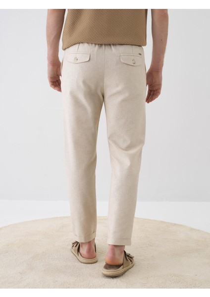 Naturel Slim Fit Keten Jogger Pantolon fırsatları