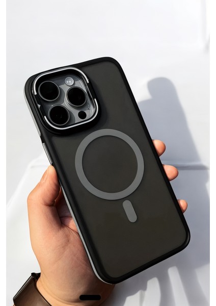 Apple Iphone 16 Pro Kılıf Magsafe Destekli Zırh Şeritli Standlı Premium Kapak