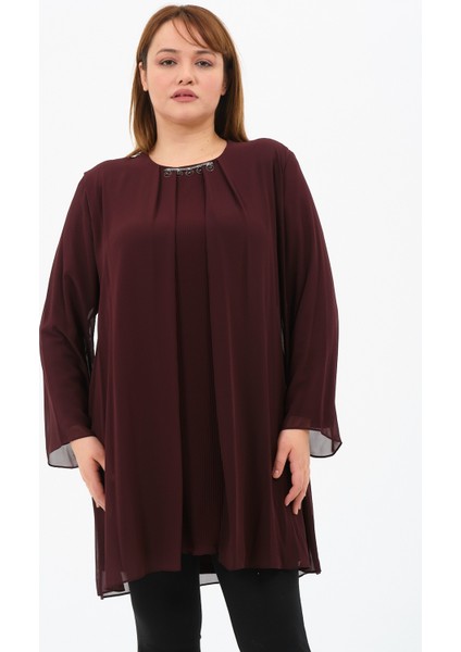 Gülhan Kadın Büyük Beden Şifon Bluz Tunik