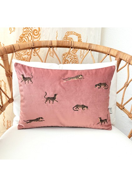 Dekoratif Leopar Desenli Kadife Kırlent Kılıfı 35 x 50 cm fiyatları