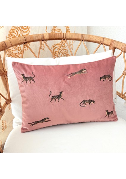 Dekoratif Leopar Desenli Kadife Kırlent Kılıfı 35 x 50 cm fırsatları