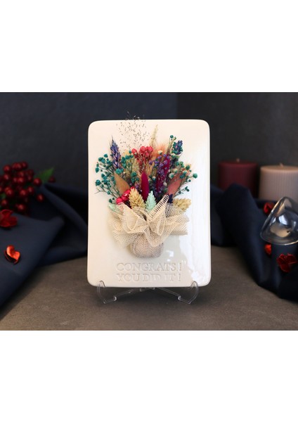 ile Çok Özel Hediyeler 🎁 Dekoratif Kutlama Masa Süsü 🎁 Congrats! You Dıd It! – Tebrikler! Başardın! Şık Masa Dekoru